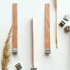Ξύλινο Φυτίλι Κεριού 1,3 × 13 cm με Μεταλλική Βάση – Eco & Aroma